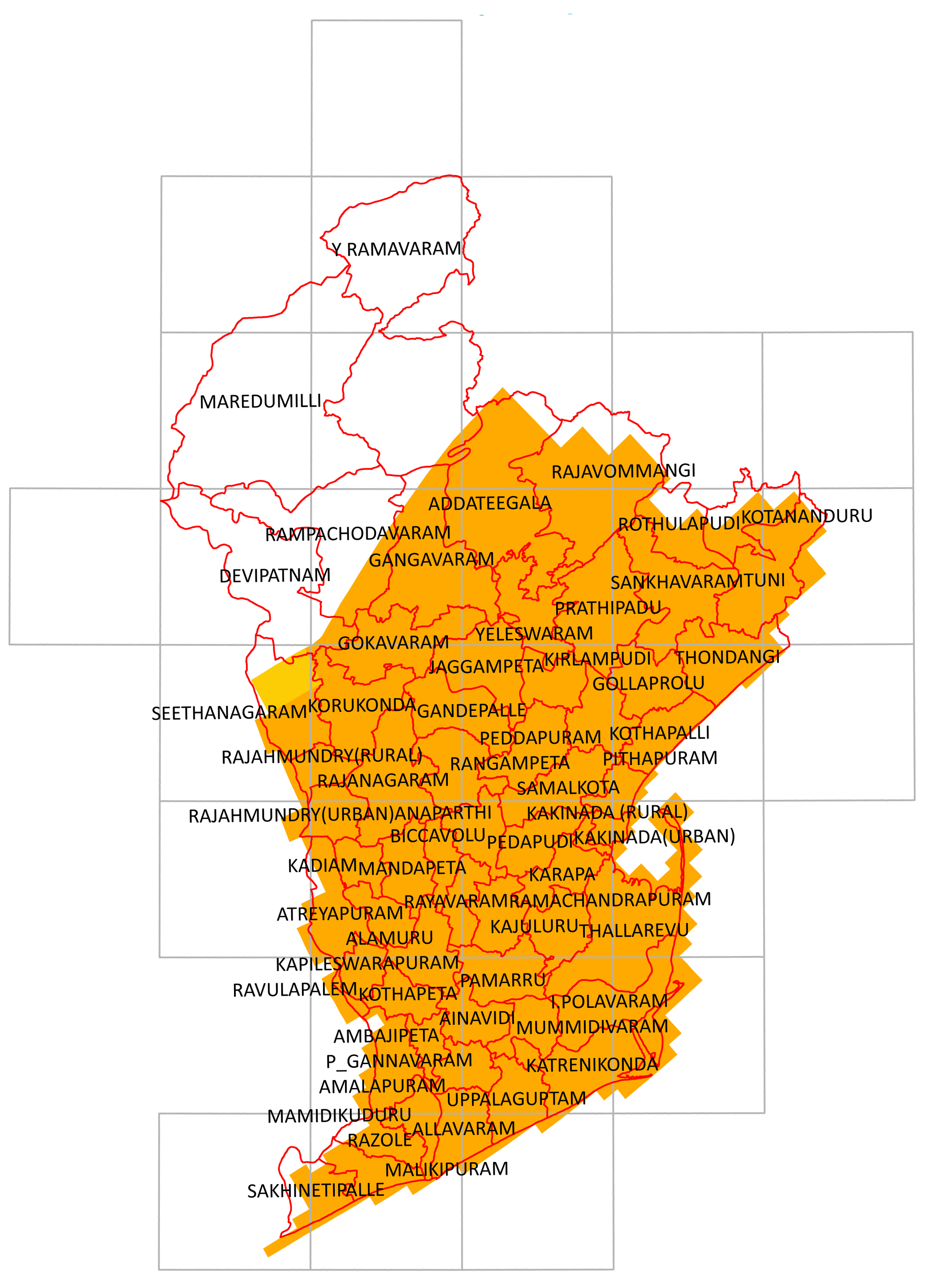 Storm surge inundation map for cyclone with wind speed